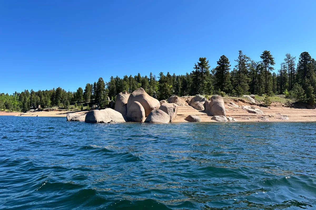 Granite boulder formations at Rampart Reservoir